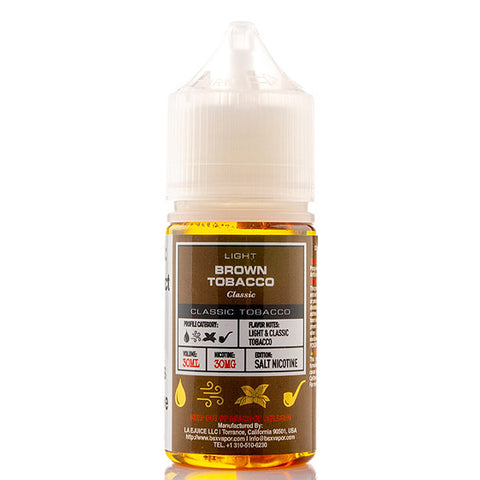 Brown Tobacco Salt - Glas Basix E-Juice